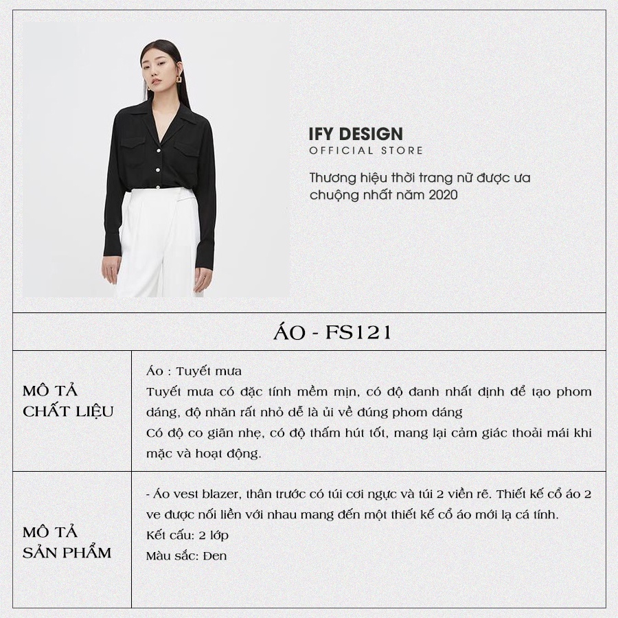 SET Sơ Mi Nữ | Áo sơ mi đen, Quần ống suông đen trắng IFY Design FS121
