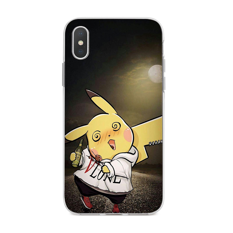 Ốp điện thoại TPU Silicone mềm hình Pikachu đáng yêu cho iPhone X 6 6s 6Plus 6s Plus 7 7Plus 8 8Plus 5 5s SE
