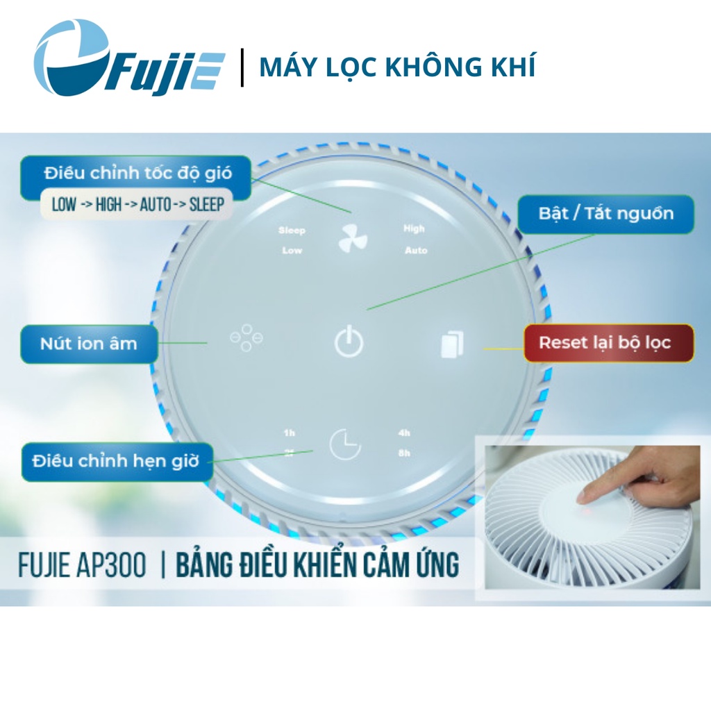 Máy lọc không khí thông minh kết nối Wifi FujiE AP300, công nghệ Nhật Bản, bảo hành 12 tháng toàn quốc