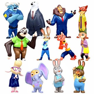 Set 12 mô hình nhân vật phim hoạt hình Zootopia xinh xắn