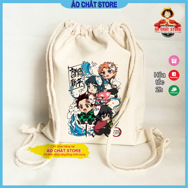 BA LÔ DÂY RÚT KIMETSU NO YAIBA NHIỀU MẪU, CHẤT CANVAS DÀY DẶN GIÁ RẺ BT04 | ÁO CHẤT STORE