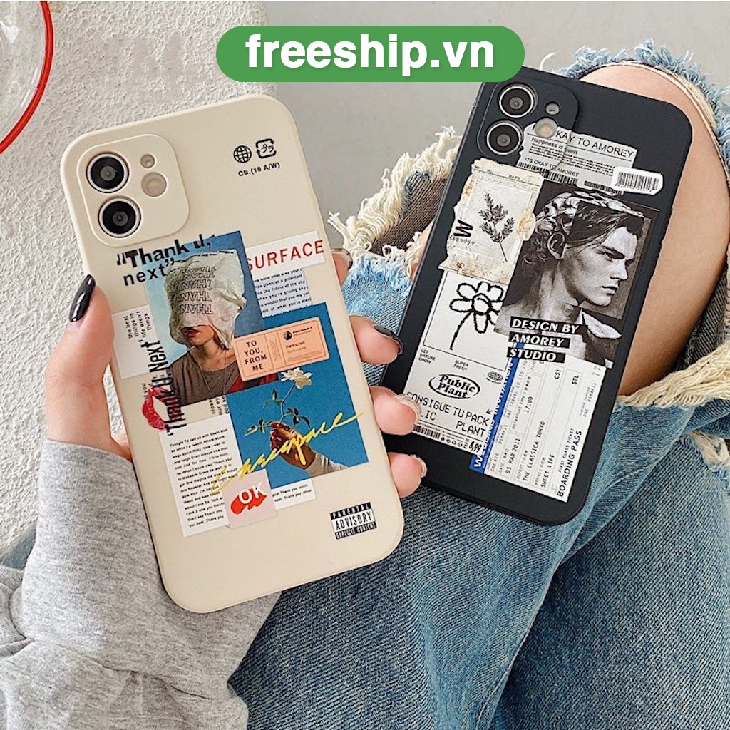 Ốp lưng iphone Sunface bảo vệ cam ốp iPhone cạnh vuông 6/6plus/6s/6splus/7plus/8/8plus/x/xr/11/12/pro/max/promax E74