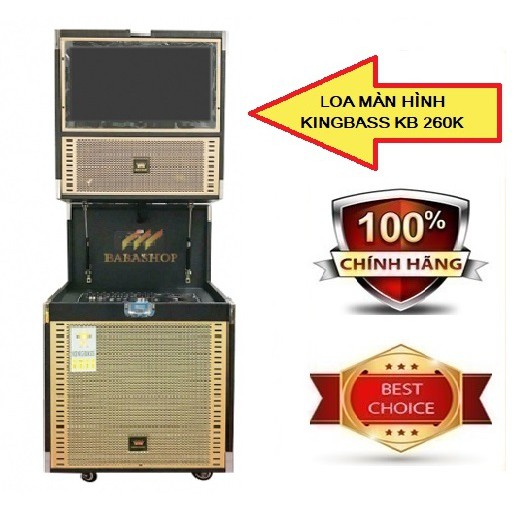 Loa kéo karaoke di động Kingbass KB-260K, dàn loa di động có màn hình đa năng công suất khủng, âm thanh cực hay