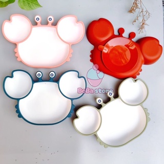 Khay ăn dặm silicon cho bé - hình cua (No Brand)