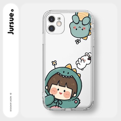 Ốp lưng JURSUE viền vuông hoạt hình dễ thương đẹp cho iPhone 17 16 15 14 13 12 11 Pro Max SE 2020 X XR XS ip 8 7 6 6S Plus kute Y71
