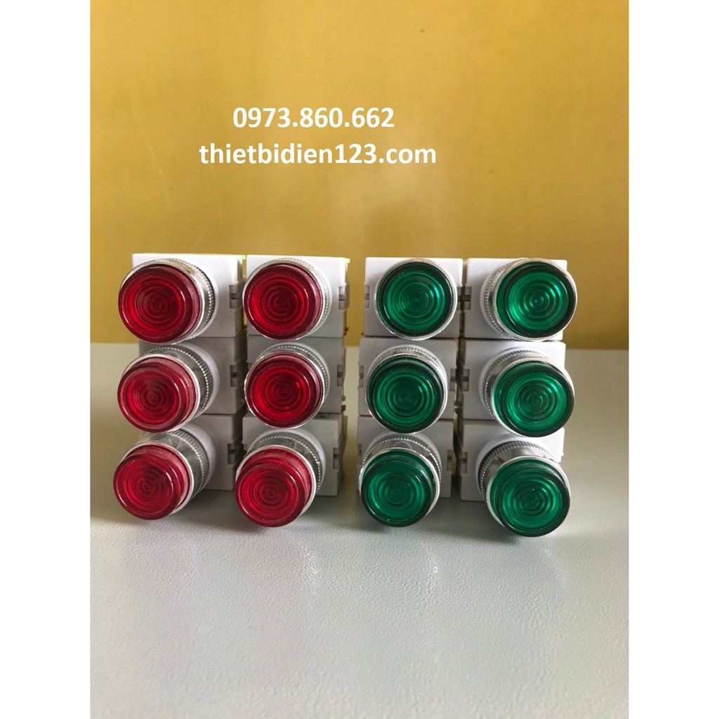 Nút ấn có đèn cao cấp 220v, 24v - nút ấn có đèn phi 22mm LA37-11