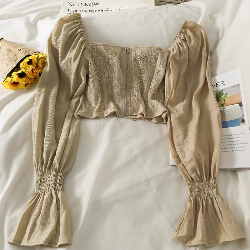 Áo kiểu croptop dài tay