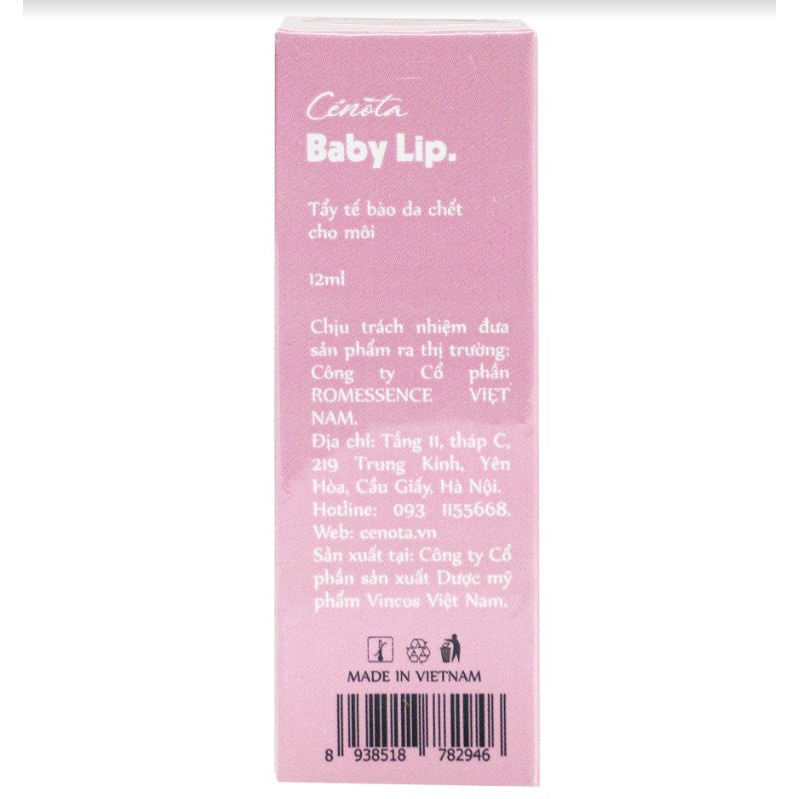 Gel Tẩy Da Chết Môi Cenota Baby Lip Khử Thâm, Làm Hồng Môi 12ml