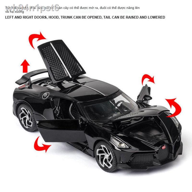 ◊ ✔♀Bugatti mô hình con rồng nhỏ màu đen hợp kim mô phỏng Lamborghini siêu chạy âm thanh và ánh sáng kéo lại ô