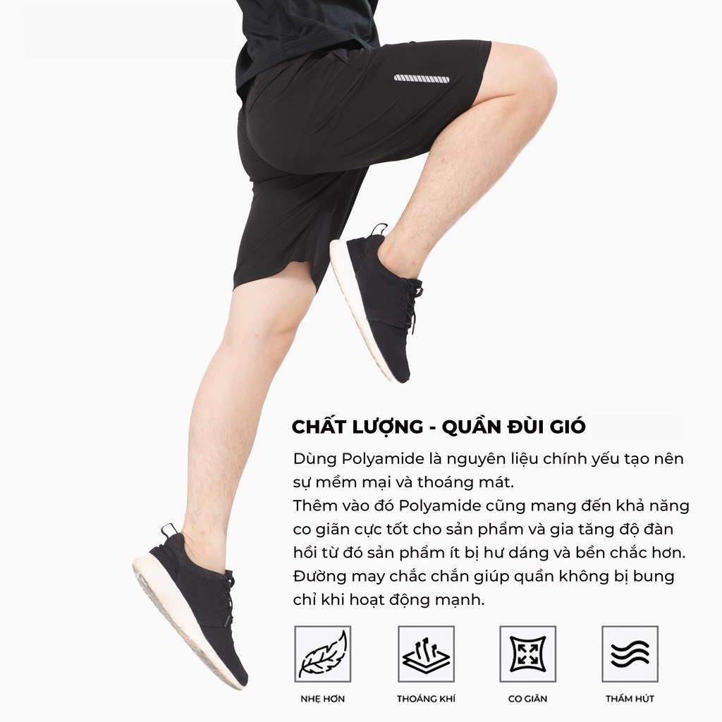 Quần short đùi nam thể thao cao cấp  chất vải gió mềm mại bền màu co giãn thoáng mát Thế Anh Store