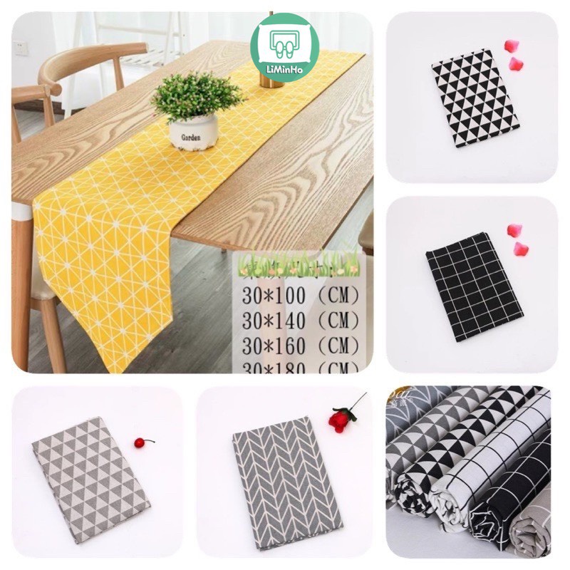 Tấm trải bàn NHỌN, tấm trải đàn piano- Table runner - vải gai họa tiết hiện đại nhiều kích cỡ