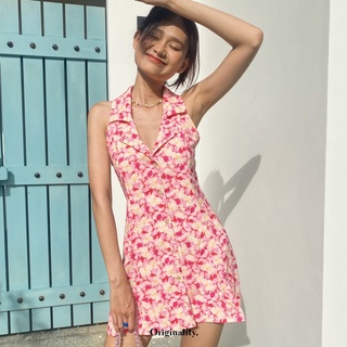OROGINALITY - ĐẦM CỔ TIM SÁT NÁCH HOA HỒNG - GINA DRESS