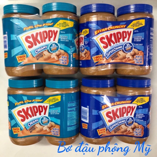 ❤ Sale [Date 1/2022] Tách lẻ 1 hộp Bơ đậu phộng Skippy 1.36kg Mỹ (Có hạt/ Kem Mịn), thơm ngon bổ dưỡng