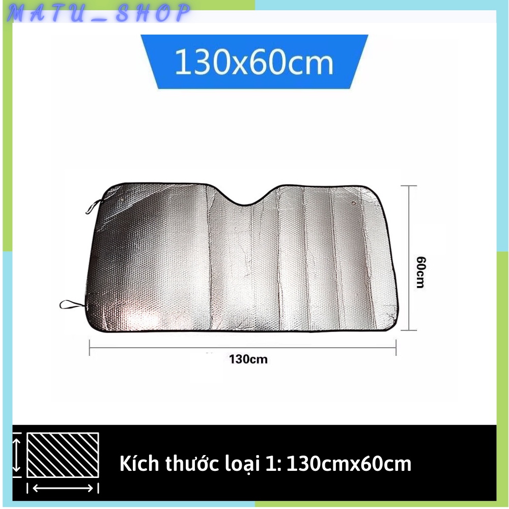 Tấm che nắng kính lái xe ô tô, tráng bạc 2 mặt có bóng khí chống UV mát xe ô tô