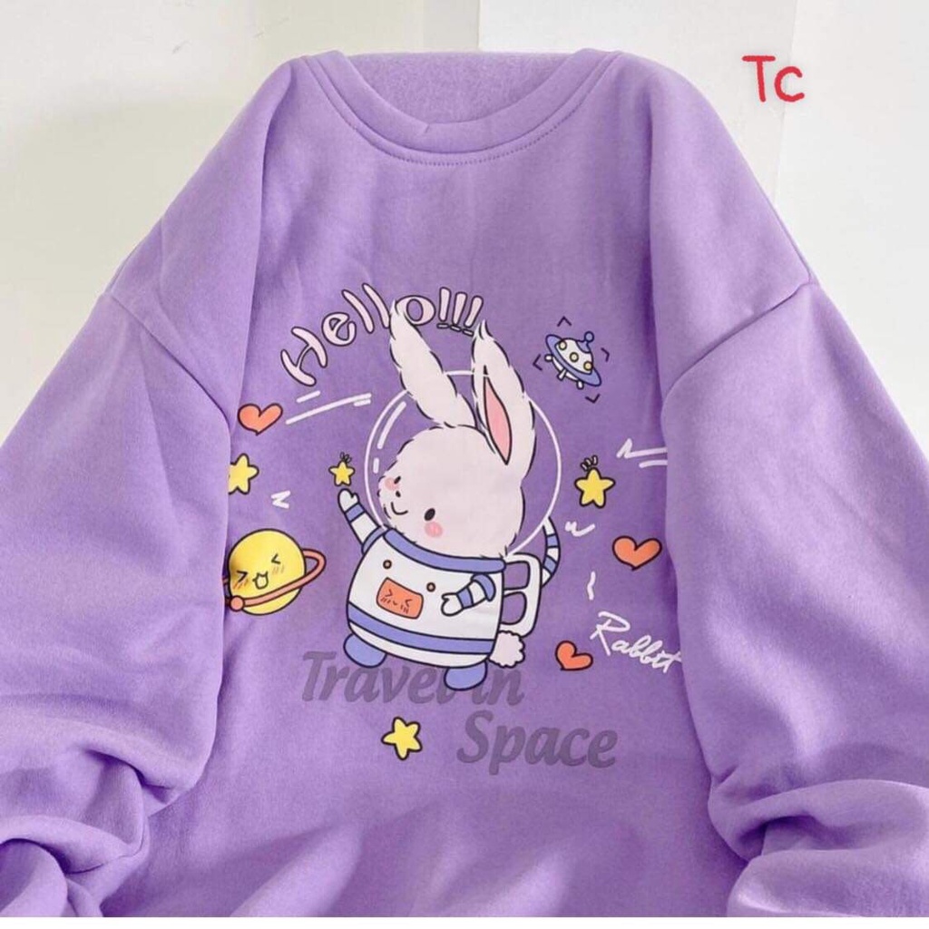 Áo Sweeter Thỏ màu tím Siêu Hot chất nỉ dày mịn