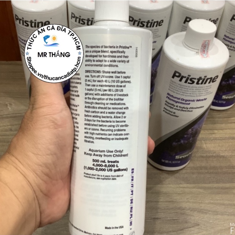 Seachem Pristine : Vi sinh phân hủy mùn bã, hữu cơ, rêu tảo chết