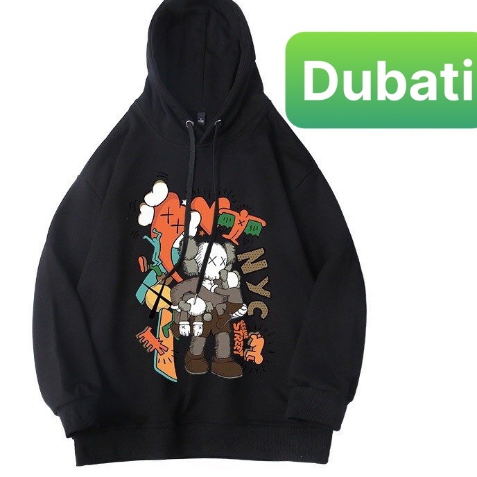 Áo Khoác Hoodie Phối Nón, Áo Nỉ In Họa Tiết Hoạt Hình Kwash Unisex Nam Nữ Thời Trang- DUBATI FASHION