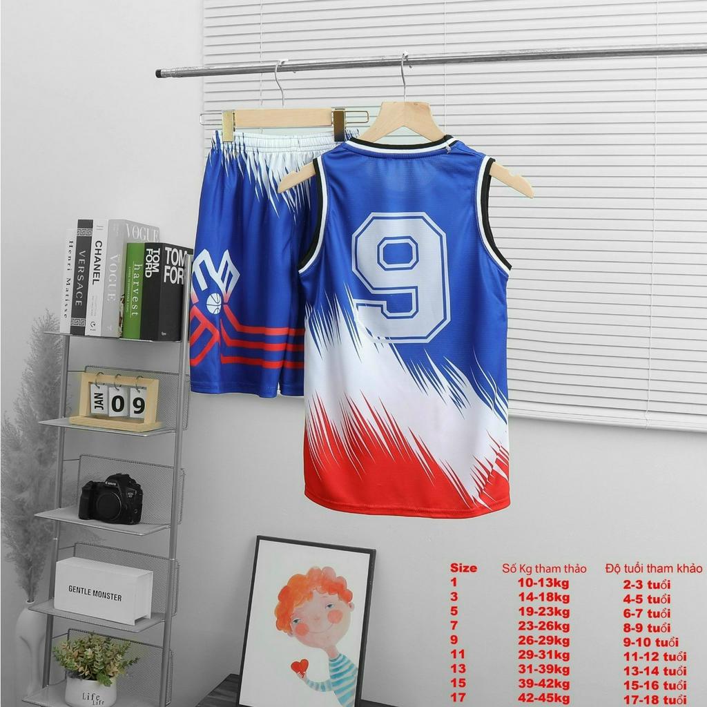 Bộ quần áo bóng rổ cho bé từ 5 đến 14 tuổi chất vải mè thể thao thoáng mát AP104- An Phú Fashion