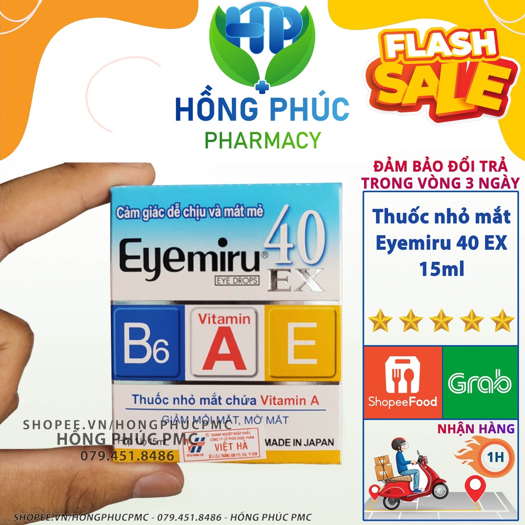 Nước nhỏ mắt Eyemiru giúp tăng cường thị lực chống mờ mắt omega 3 khô mắt lutein sáng mắt kẽm dha vitamin c 15ml