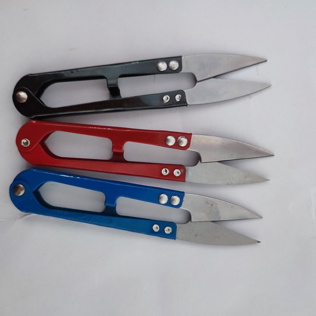 Combo 12 cây kéo bấm chỉ - kéo cắt chỉ MGS loại RẺ cán sắt đủ màu.