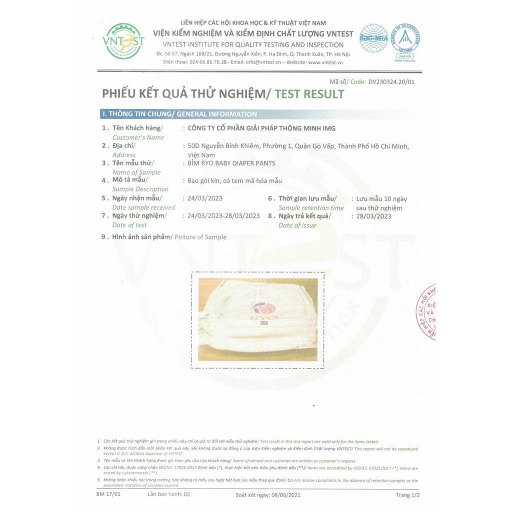 Tã Quần RYO size M50/L50/XL50/XXL50/XXXL50 miếng