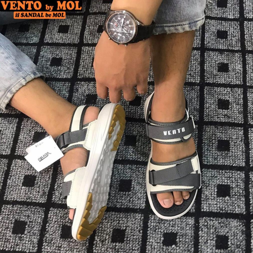 Giày sandal Vento nam quai ngang bản to có quai hậu điều chỉnh được mang đi học đi biển du lịch NB57B hg