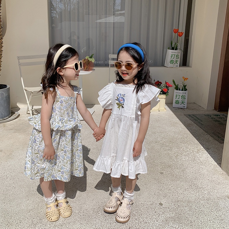 Đầm hoa nhí hai dây cho bé V017