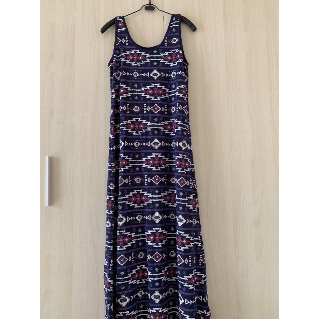 Đầm thun Maxi in hoạ tiết thổ cẩm