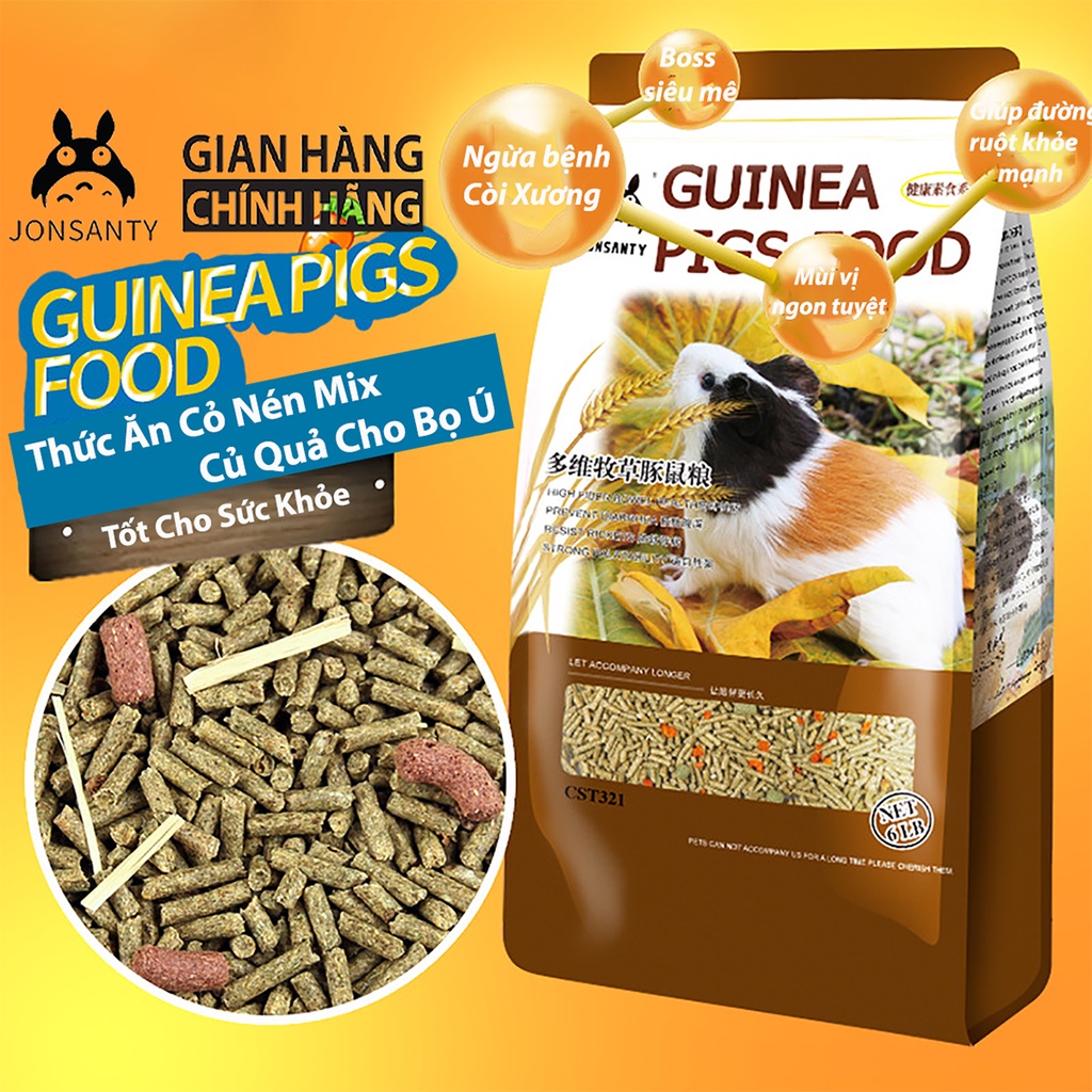 Thức ăn bọ ú chuột lang hãng JONSANTY giàu chất xơ kết hợp rau củ quả nguyên liệu cao cấp gói lớn 5LB/2,2kg CST321