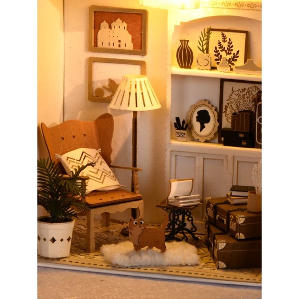 Kèm dao rọc, vít, nhíp và đèn - Mô hình nhà giấy lắp ráp Dollhouse DIY - PR01 PR02 PR03 Paper Mini Life