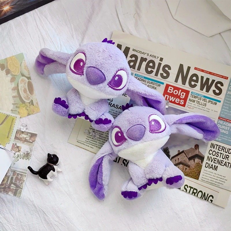 DISNEY Búp Bê Stitch Nhồi Bông 14cm Mềm Mại Đáng Yêu Trang Trí Túi Xách / Móc Khóa Xe Hơi
