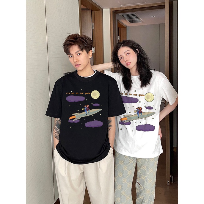 Áo thun Unisex form rộng đẹp tay lỡ kiểu hàn quốc chất vải cotton AT192 Miucho in hoạt tiết