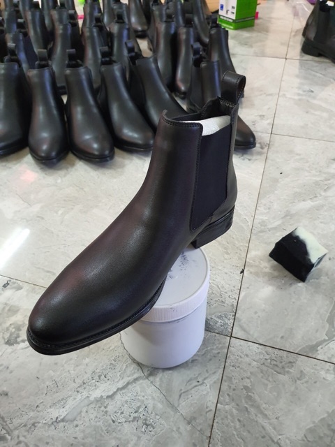 [ FREE SHIP ] Giày chelsea boot da bò cao 6cm