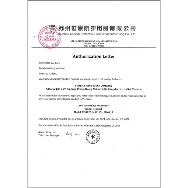 Khẩu trang chuẩn NIOSH N95 BENEHAL MS6115 dạng cup chính hãng, màu trắng, chống bụi mịn, kháng khuẩn