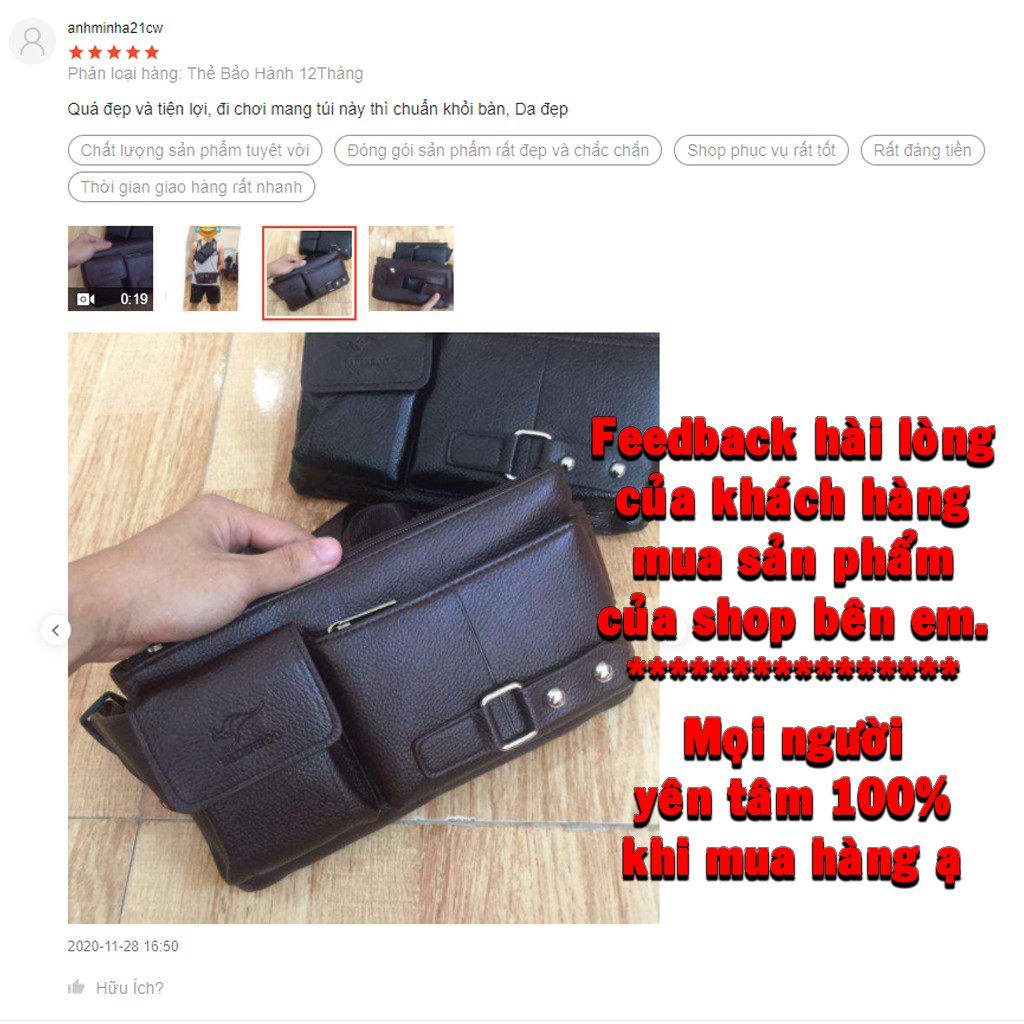 Túi Da Đeo Chéo Đeo Hông Nam Cao Cấp Da Chống Thấm Nước Ngăn Rộng Tiện Lợi, Túi Chéo Nam | BigBuy360 - bigbuy360.vn
