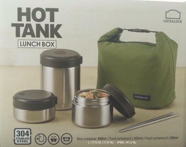 Bộ 3 Hộp Cơm Giữ Nhiệt Lock&Lock Mushroom LHC8025SLV - Bạc