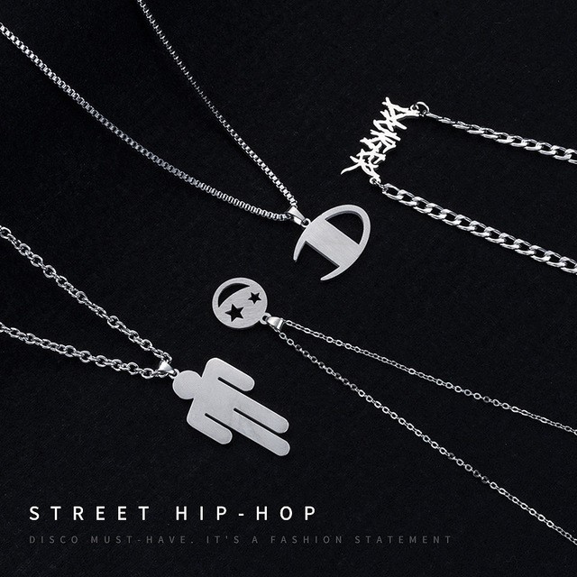Dây chuyền thép titan phong cách hip hop cá tính nhiều họa tiết thời trang dành cho nam