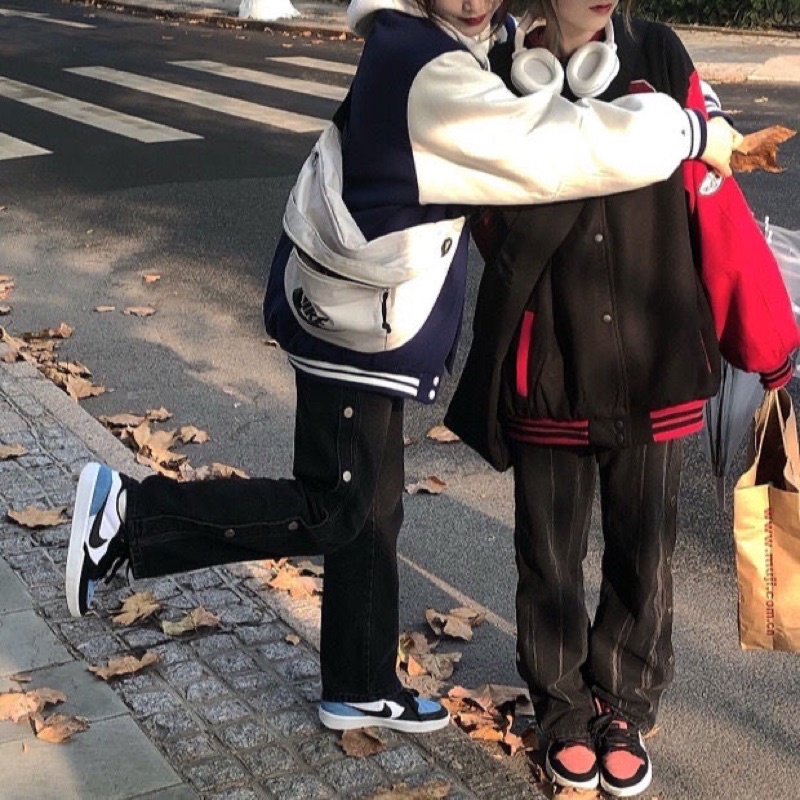 Áo Khoác Bomber varsity Jacket Nỉ Bông Form Rộng Thêu Hình