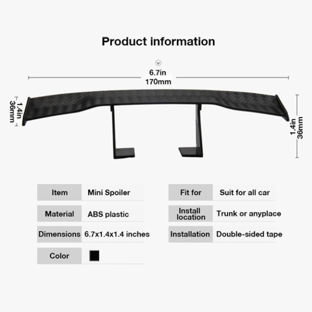 Cánh Gió Mini Bằng ABS Màu Đen Gắn Đuôi Xe Hơi