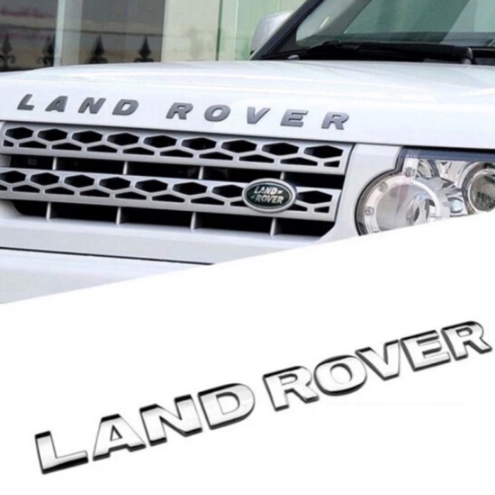 Decal tem chữ inox Land Rover dán đầu và đuôi xe ô tô MÃ G90301 - HÀNG CÓ SẴN