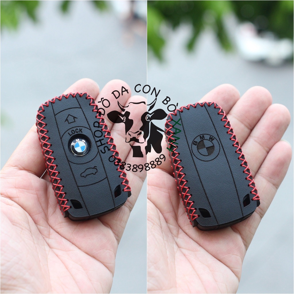 Bao da chìa khóa BMW series 3 5 handmade da thật 001