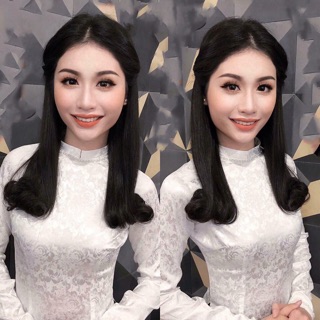 Áo dài gấm đính trai