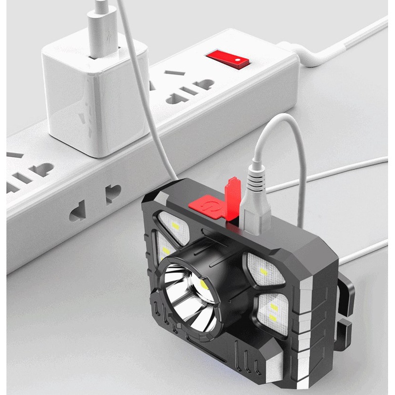 Đèn Pin Đeo Đầu Siêu Sáng Chống Thấm Nước Có Thể Sạc Lại Bằng Cổng USB Chất Lượng Cao