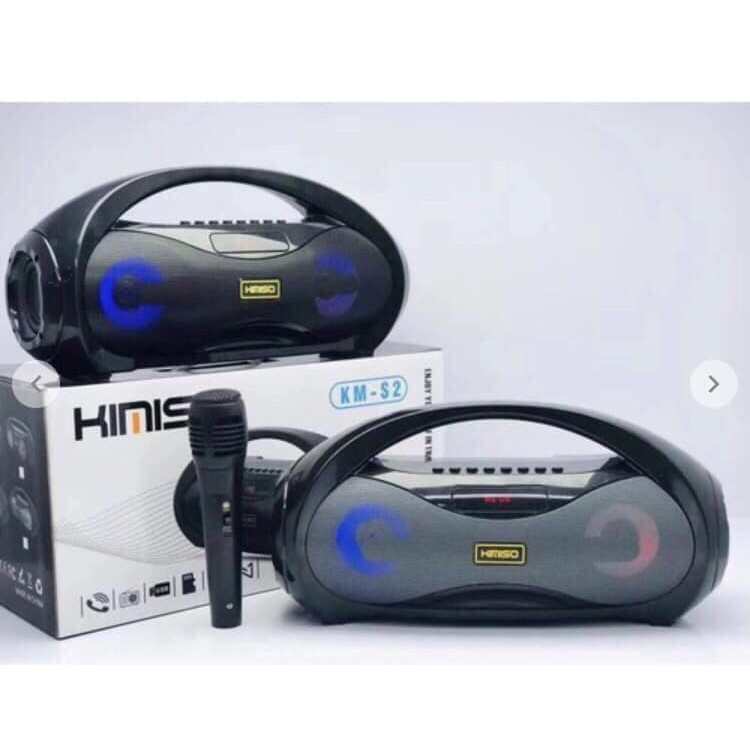 Combo Bộ Mic + Loa Bluetooth Hát Karaoke Kimiso Pro - Tích Hợp Đài FM - Micro Karaoke