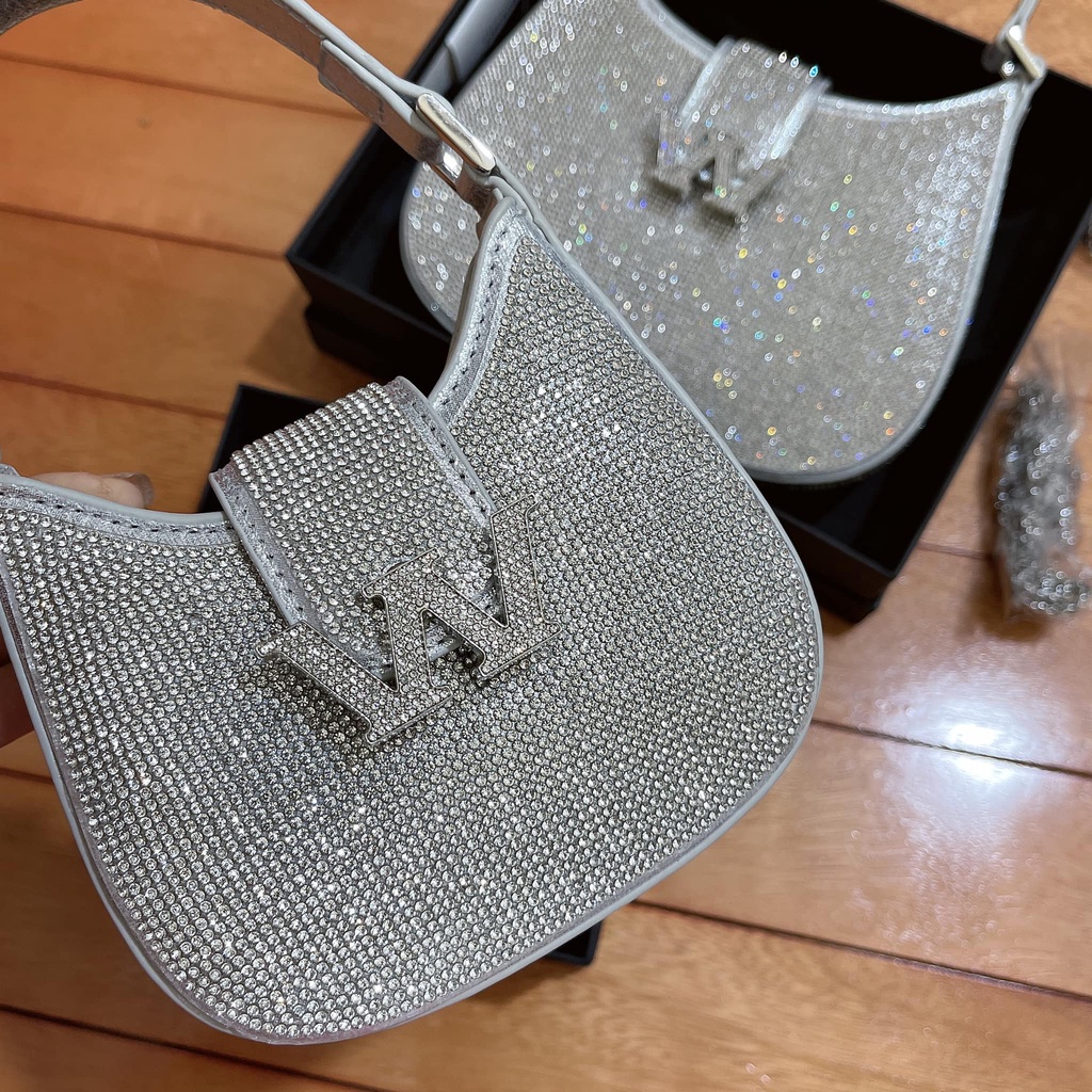 Túi W đính đá cực hot size mini &amp; size 22cm full hộp