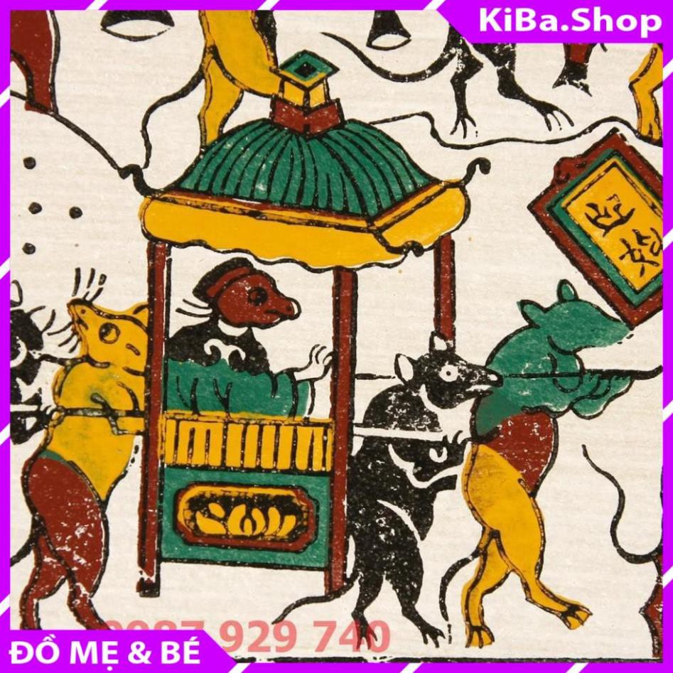 [Tranh Đông Hồ] - Bức Đám Cưới Chuột - không khung tranh - Dong Ho folk paintings - Viet Nam national cultural heritage