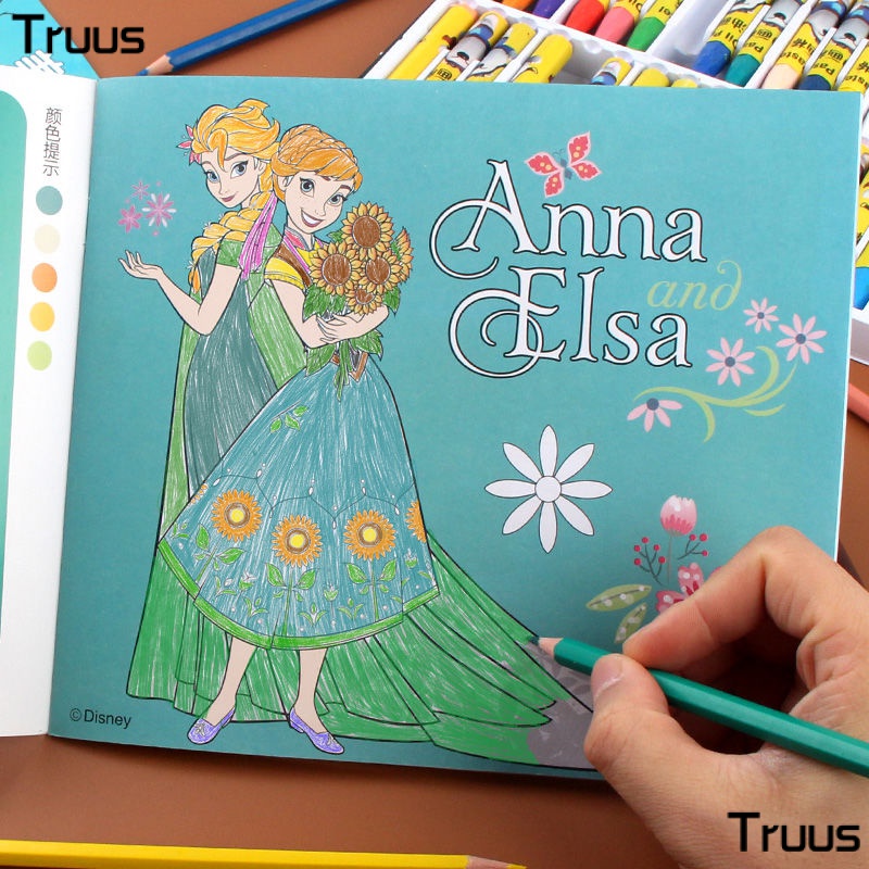 Sách Tô Màu Đơn Giản Hình Công Chúa Elsa Băng Tuyết Cho Học Sinh QRSR