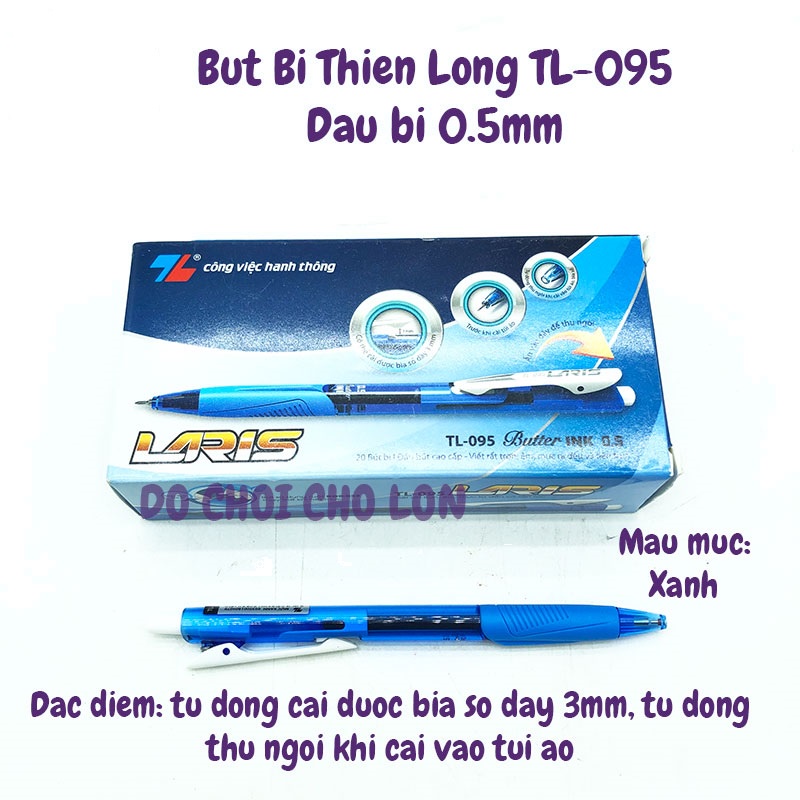 Combo 5 Bút Viết Bi Thiên Long Laris TL-095 màu xanh