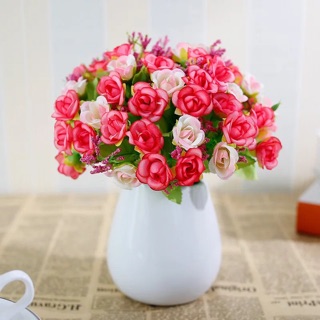 Hoa giả - Chùm Hồng Mini Size