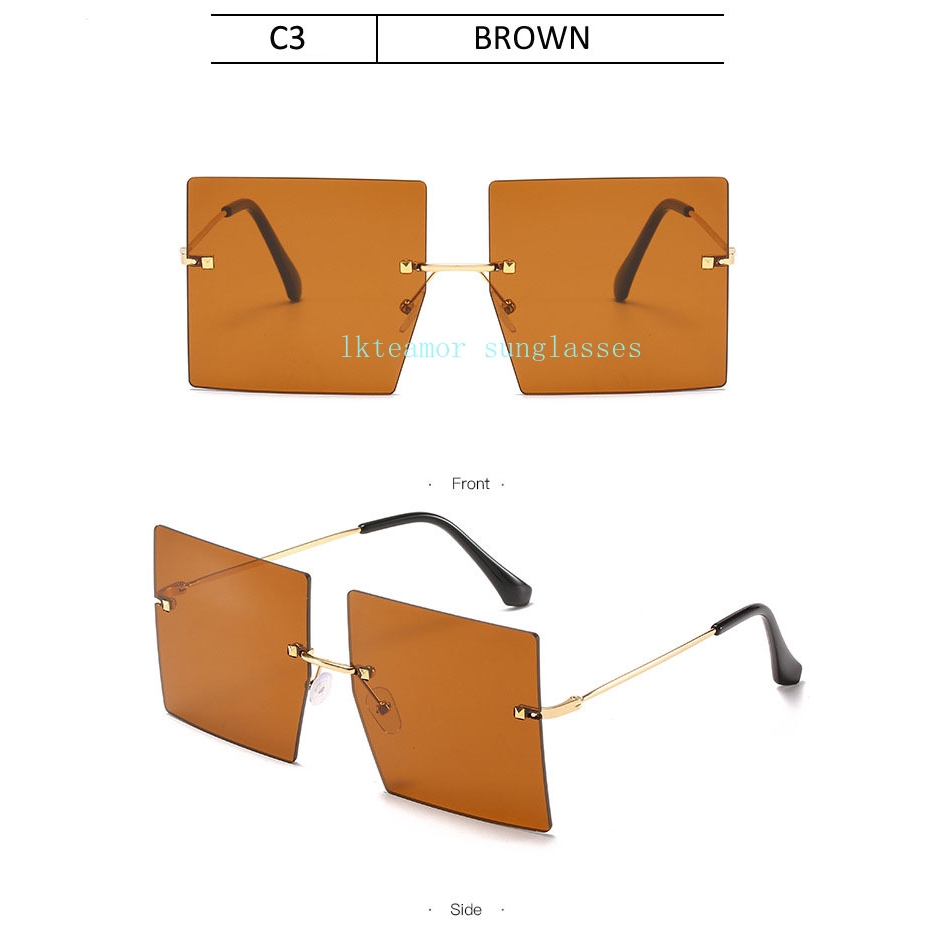 Kính Mát Không Gọng Oversize 7 Màu Thời Trang